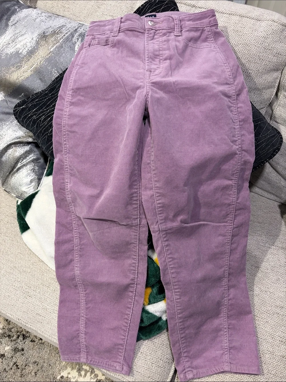 Gap kids high rise seamed corduroy barrel pants size 12 like new!